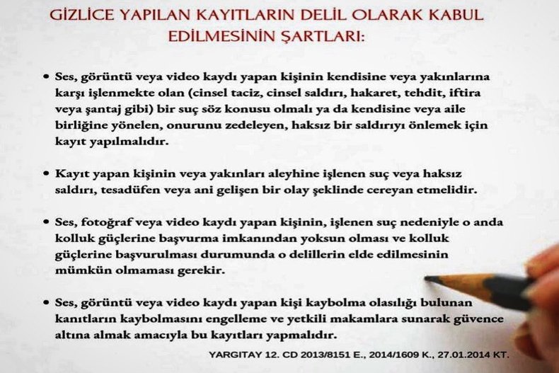 GİZLİCE YAPILAN KAYITLARIN DELİL OLARAK KABUL EDİLMESİNİN ŞARTLARI