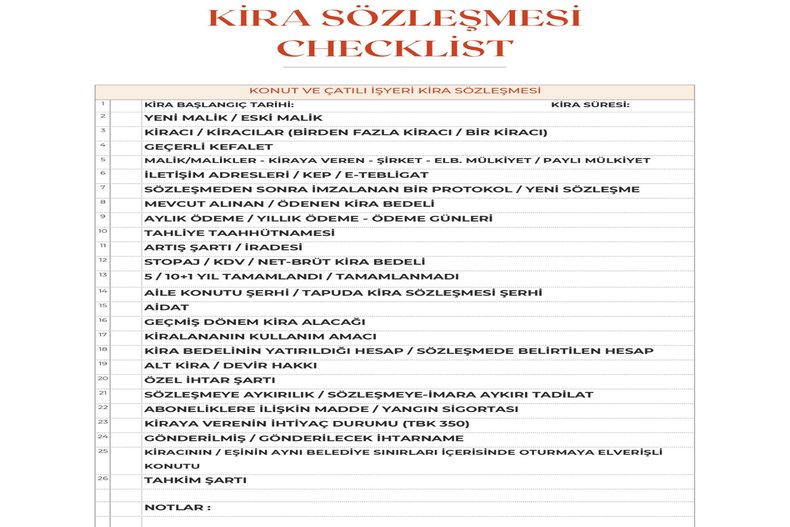 KİRA SÖZLEŞMESİNDE DİKKAT EDİLMESİ GEREKENLER