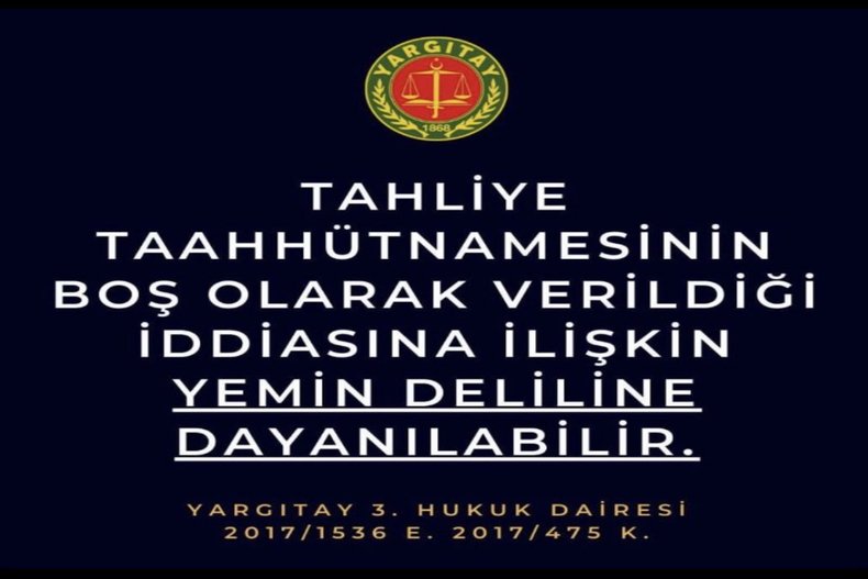 TAHLİYE TAAHHÜTNAMESİ VE YEMİN DELİLİ